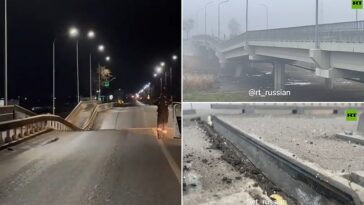 Un puente clave utilizado para abastecer a las tropas rusas en el sur de Ucrania fue destruido en lo que se sospecha ampliamente que es un ataque de sabotaje orquestado por Kiev.  El puente de la autopista M-14 cerca de la ciudad de Melitopol se desplomó en el canal de Molochna el martes después de que una explosión destruyera sus columnas de soporte durante la noche.