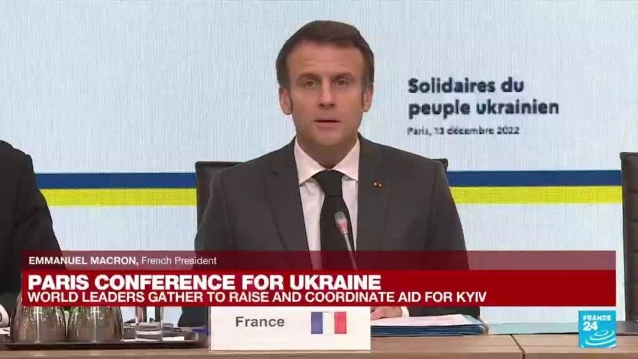 REPETICIÓN: Macron dice que la conferencia de París ayudará a los ucranianos a 