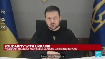 REPETICIÓN: Zelensky de Ucrania se dirige a los líderes reunidos en París