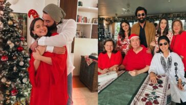 Ranbir Kapoor besa a Alia Bhatt en una dulce foto navideña;  ver sus fotos familiares con Karisma Kapoor, Neetu Kapoor