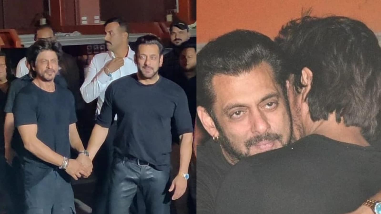  Shah Rukh Khan le da a Salman Khan un cálido abrazo en su cumpleaños mientras festejaban juntos;  los fanáticos 'aman su amistad'.  ver fotos
