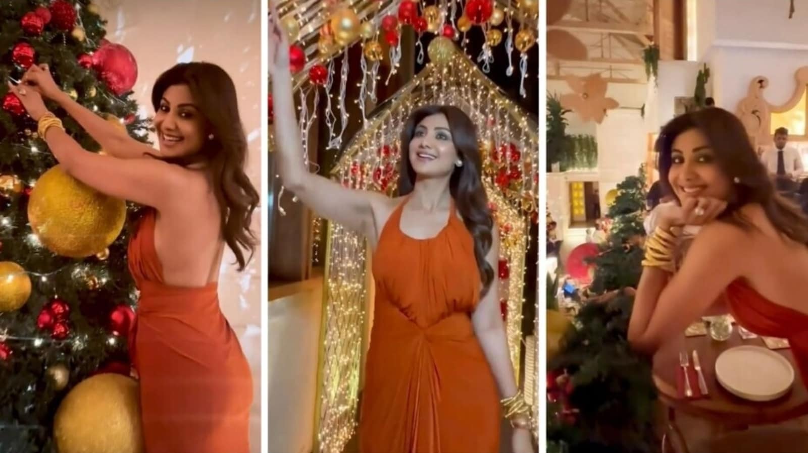  Shilpa Shetty adorna su restaurante de Mumbai para Navidad, comparte video.  Reloj
