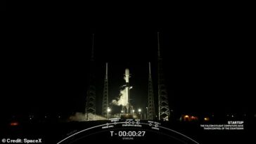 Space X puso en órbita 54 de sus satélites de Internet Starlink de última generación esta mañana desde la Estación de la Fuerza Espacial de Cabo Cañaveral en Florida, EE. UU.