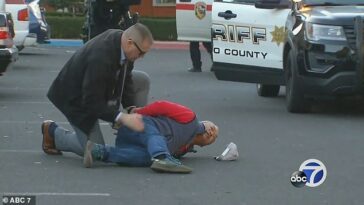 Zhao Chunli, de 67 años, aparece en la foto el lunes por la tarde mientras es arrestado por funcionarios del condado de San Mateo.