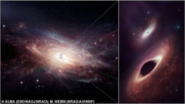 Un agujero negro es lo suficientemente alucinante: una región en el espacio donde la gravedad es tan inmensa que nada, ni siquiera la luz, puede escapar de él.  Ahora, los astrónomos han descubierto algo aún más notable, ya que se han visto dos agujeros negros