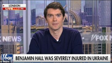 Benjamin Hall, de 40 años, apareció en televisión en vivo el jueves por primera vez desde su lesión de marzo.