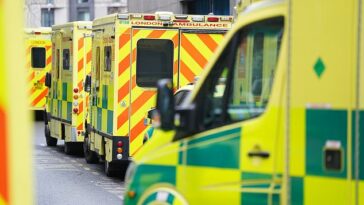 Paul Ransom trabaja a tiempo parcial en el NHS en Sussex, pero también responde a desastres naturales en el extranjero y enseña habilidades médicas en países devastados por la guerra.  Se ven ambulancias esperando fuera de la estación de ambulancias de Waterloo durante las huelgas del mes pasado.