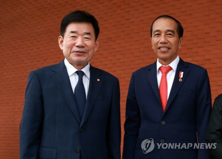 Assembly speaker Kim discusses improving bilateral cooperation with Indonesian president