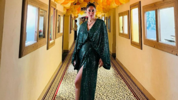 Kareena Kapoor deslumbra con un vestido de abertura alta en Año Nuevo mientras celebra durante las vacaciones suizas con su familia