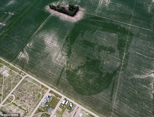 Un agricultor argentino ha cultivado una enorme imagen de 124 acres de Lionel Messi visible desde el espacio después de plantar un campo de maíz especialmente diseñado para celebrar las hazañas de la estrella en la Copa del Mundo.