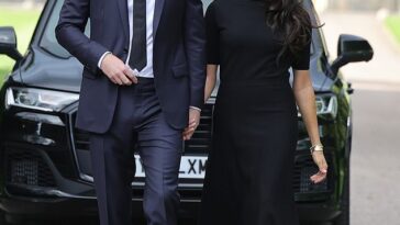 El príncipe Harry y Meghan Markle llegan a la caminata en el Castillo de Windsor tras la muerte de la reina Isabel II.  Harry respondió a las afirmaciones de que su esposa intimidaba a miembros de la casa real
