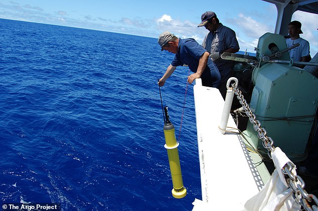 En 2022, los océanos de la Tierra recibieron 10 Zetta julios adicionales de calor, o 10 seguidos de 21 ceros, dice el nuevo estudio.  Los resultados se basaron en conjuntos de datos que compilan la temperatura y la salinidad del océano utilizando instrumentos como los perfiles Argo (flotadores robóticos a la deriva que se mueven con las corrientes oceánicas, en la imagen)