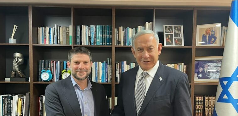 Benjamin Netanyahu and Bezalel Smotrich credit: Likud spokesperson