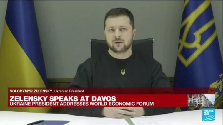 REPETICIÓN: Zelensky de Ucrania habla en Davos Foro Económico Mundial