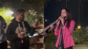 Triptii Dimri canta la canción Qala mientras el hermano de Anushka Sharma, Karnesh Ssharma, la graba.  Mirar