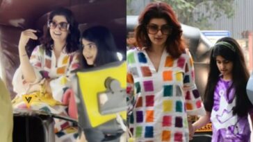Twinkle Khanna da un paseo en auto con su hija Nitara, le dice al conductor 'chalo bhaiyya' mientras los paparazzi hacen clic en las fotos
