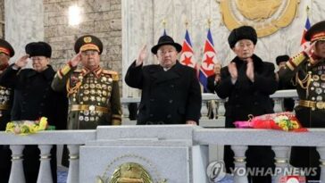 (4th LD) N. Korean leader attends military parade; ICBMs on display