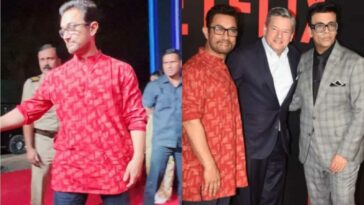 Aamir Khan le da la mano a los paparazzi, posa para las fotos con Karan Johar en el evento de Netflix.  ver fotos