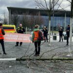 Activistas climáticos alemanes cortaron un árbol en la Cancillería