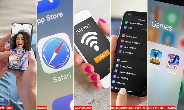 Los expertos han revelado las cinco actividades de iPhone más ofensivas cuando se trata de agotar su asignación de datos