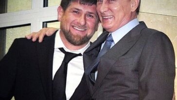 El aliado ruso Kadyrov (izquierda) ha enviado unidades desde Chechenia para apoyar el esfuerzo de guerra de Putin (derecha).