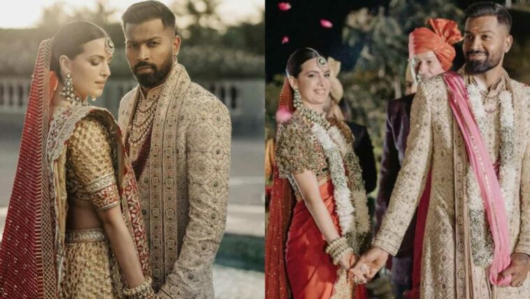 Hardik Pandya y Natasa Stankovic se ven impresionantes en las primeras imágenes de la boda real hindú en Udaipur