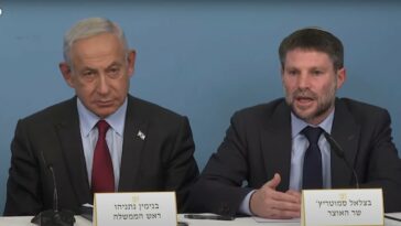 Benjamin Netanyahu and Bezalel Smotrich credit: PMO spokesperson