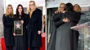 Jennifer Aniston, Lisa Kudrow tienen una reunión de Friends mientras asisten a la ceremonia del Paseo de la Fama de Hollywood de Courteney Cox