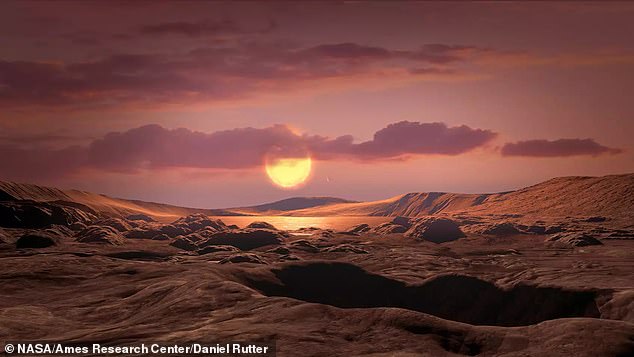 Llamado 'Wolf 1069 b', el exoplaneta descubierto tiene una masa similar a la de la Tierra y orbita una estrella a una distancia que permitiría la presencia de agua líquida.  En la imagen: concepción artística de un exoplaneta rocoso de la masa de la Tierra como Wolf 1069 b orbitando una estrella enana roja