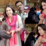 Los fanáticos elogian a Sara Ali Khan por mantener la calma mientras una mujer trata de tocarse la cara en el aeropuerto.  Mirar