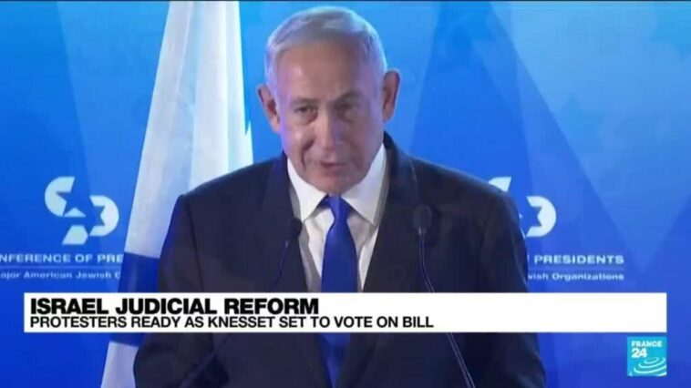 Netanyahu de Israel avanza en cambios judiciales a pesar del alboroto