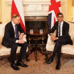 El primer ministro Rishi Sunak con el presidente Andrzej Duda de Polonia en el número 10 de Downing Street, Londres, antes de una reunión bilateral el jueves.