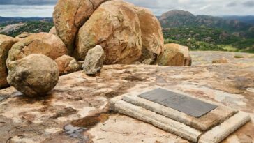 A general view of Cecil John Rhodes' grave in Matobo National park outside Bulawayo, Zimbabwe. Rhodes named the present day Zimbabwe, after himself and called it Rhodesia.