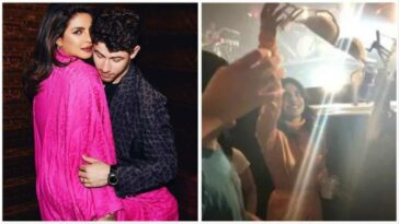 Cuando una fan le tiró el sostén a Nick Jonas en medio de un concierto y Priyanka Chopra lo atrapó.  Mirar