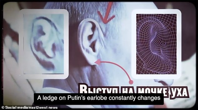 El video promueve la teoría de que Putin está usando doppelgängers para viajes que no quiere hacer.