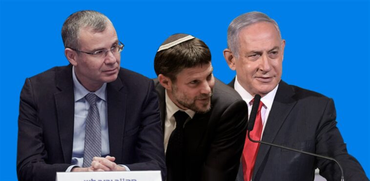 Benjamin Netanyahu, Bezalel Smotrich and Yariv Levin credit: Ohad Tzvigenberg, Noam Moskovitch and Danny Shem Tov Knesset Spokesperson