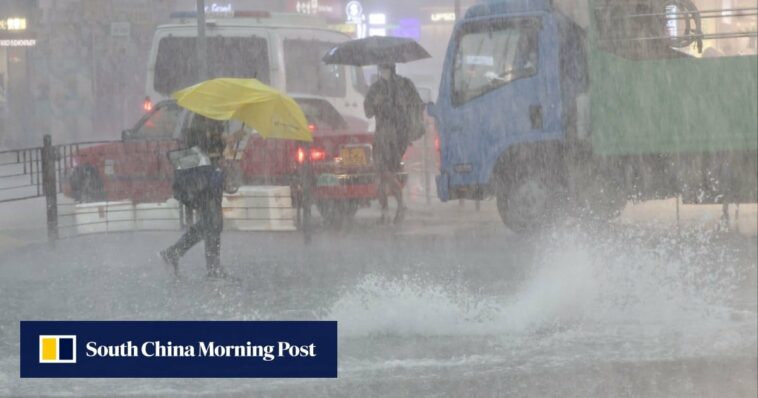 Fuertes lluvias inundan el hospital de Hong Kong mientras el Observatorio advierte que el granizo podría golpear la ciudad