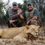 Los líderes africanos y los conservacionistas han acusado al Reino Unido de poner en peligro a los animales al intentar prohibir la importación de trofeos de caza mayor.  En la imagen: foto de archivo emitida por Campaign to Ban Trophy Hunting de cazadores que han matado a un león