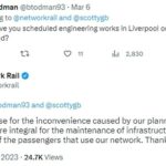 Los fanáticos de Eurovisión que esperaban viajar de Londres a Liverpool se enfurecieron después de que Network Rail revelara que estaba realizando obras de ingeniería en la línea ferroviaria durante el fin de semana de la gran final.
