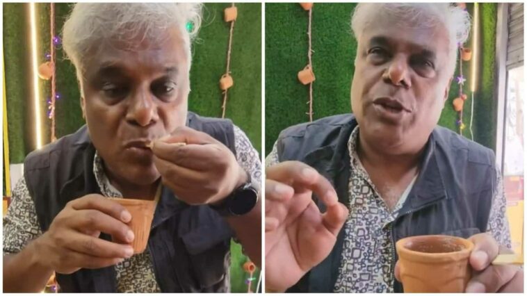 Los fanáticos lo llaman 'ghor aparadh' cuando el actor Ashish Vidyarthi prueba 'rasgulla chai' en un nuevo vlog.  Mirar