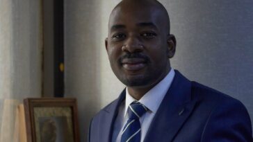 Zimbabwe's main opposition party leader Nelson Chamisa of the Citizens Coalition for Change (CCC).