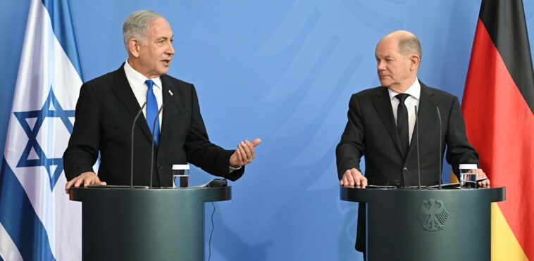 Prime Minister Benjamin Netanyahu and Chancellor Olaf Scholz  credit: Haim Zach. Israel Government Press Office