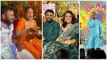 Swara Bhasker, Fahad Ahmad twin in green at sangeet, show off their mehendi.  ver fotos