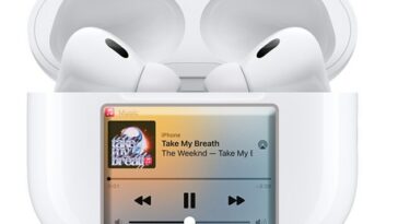 Apple podría agregar una pantalla táctil a su estuche de carga AirPods que permita a los usuarios activar aplicaciones, ejecutar comandos e incluso ver películas.  Imagen creada por DailyMail.com