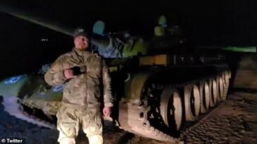 La imagen que apareció el viernes muestra un tanque soviético T-55 ubicado en Zaporizhzhia, un oblast en el sur de Ucrania.