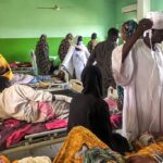 A crowded ward at a hospital in El Fasher in Sudan's North Darfur region, where multiple people have been wounded in ongoing battles there.