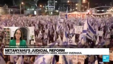 Israelíes protestan por decimocuarta semana consecutiva contra la reforma judicial de Netanyahu