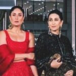 Kareena Kapoor se viste con un atuendo étnico rojo mientras posa con Karisma Kapoor en el lanzamiento de NMACC, llama su 'mejor cita'
