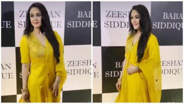 Preity Zinta se ve deslumbrante con un atuendo étnico amarillo mientras asiste a la fiesta Baba Siddiqu Iftar, los fanáticos la llaman 'belleza de los 90'