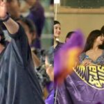 Shah Rukh Khan sacude una pierna a Jhoome Jo Pathaan en el partido de KKR Kolkata, Suhana Khan y Shanaya Kapoor también fueron vistas